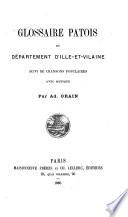 Glossaire patois du département d'Ille-et-Vilaine