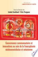 Gouvernance communautaire et innovations au sein de la francophonie...