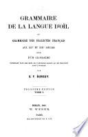 Grammaire de la langue d'oïl