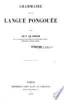 Grammaire de la langue pongouee