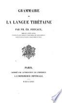Grammaire de la langue tibétaine