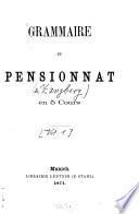 Grammaire du Pensionnat (Zangberg) en 5 cours