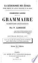 Grammaire élémentaire lexicologique