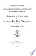 Grammaire et dictionnaire de la langue des îles Marquises