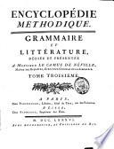 Grammaire et littérature, dédiée et présentée à Monsieur Le Camus de Néville, maître des requêtes, directeur général de la librairie: A-Espérer