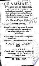 Grammaire et syntaxe francoise