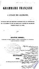 Grammaire francaise a l'usage des Allemands