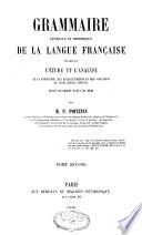 Grammaire générale et historique de la langue française