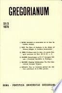 Gregorianum: 51/3 1970