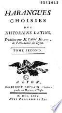 Harangues choisies des historiens latins, traduites par M. l'Abbé Millot, de l'Académie de Lyon. Tome premier [-second]