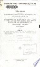 Hearing on Women's Educational Equity Act