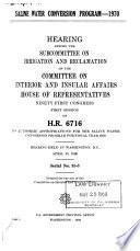 Hearings, Reports and Prints of the House Committee on Interior and Insular Affairs