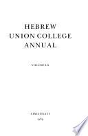 Hebrew Union College Annual
