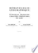 Hématologie géographique ...