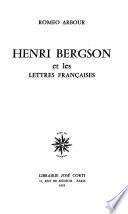 Henri Bergson et les lettres françaises