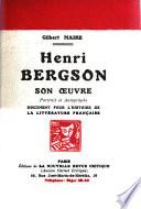 Henri Bergson, son œuvre