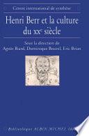 Henri Berr et la culture du XXe siècle