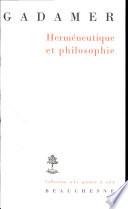 Herméneutique et philosophie