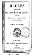 Heures a l'usage du Diocèse de Lyon