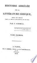 Histoire abrégée de la littérature grecque