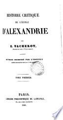 Histoire critique de l'École d'Alexandrie