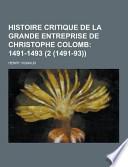 Histoire Critique de la Grande Entreprise de Christophe Colomb )