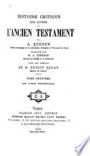Histoire critique des livres de l'Ancien Testament