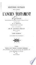 Histoire critique des livres de l'Ancien Testament