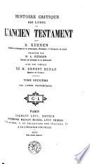 Histoire critique des livres de l'Ancien Testament: Les livres prophétiques