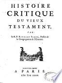 Histoire critique du Vieux Testament