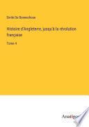 Histoire d'Angleterre, jusqu'à la révolution française
