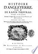 Histoire d'Angleterre, par mr. de Rapin Thoyras. Tome premier[-dixieme]