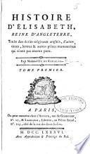 Histoire d'Elisabeth, reine d'Angleterre