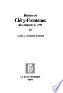 Histoire de Cléry-Frontenex des origines à 1794