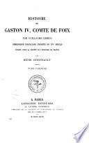Histoire de Gaston IV, comte de Foix
