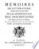 Histoire de l'Académie, avec Mémoires de littérature tirez des registres de cette Académie