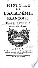Histoire de l'Académie françoise