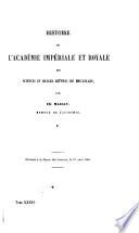 Histoire de l'Academie Imperiale Et Royale des Sciences et Belles-Lettres de Bruxelles 