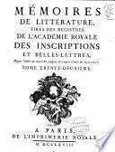 Histoire de l'Académie royale des Inscriptions et Belles Lettres