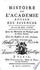 Histoire de l'Académie royale des sciences avec les mémoires de mathématique et physique