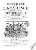 Histoire de l'Academie royale des sciences