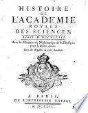 Histoire de l'Académie Royale des Sciences