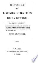 Histoire de l'administration de la guerre