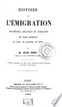 Histoire de l'émigration européenne, asiatique et africaine au XIXe siècle