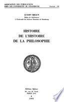 Histoire de l'histoire de la philosophie