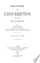 Histoire de l'insurrection de 1871 en Algérie