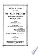 Histoire de l'ordre royal et militaire de Saint-Louis