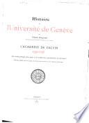 Histoire de l'Université de Genève