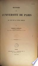 Histoire de l'université de Paris au XVIIe et au XVIIIe siècles