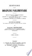 Histoire de la discipline parlementaire